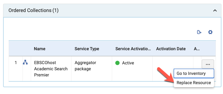 screenshot of the Ordered Collection and Replace Resource section